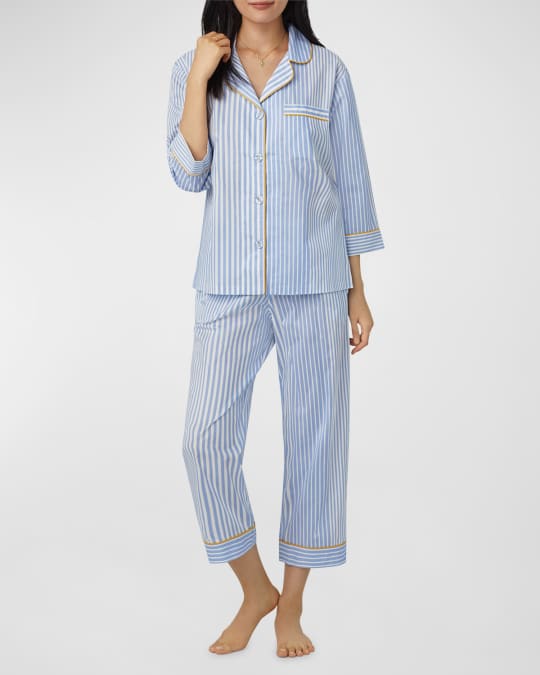 BedHead Pajamas Striped Organic Cotton Poplin Pajama Set Neiman