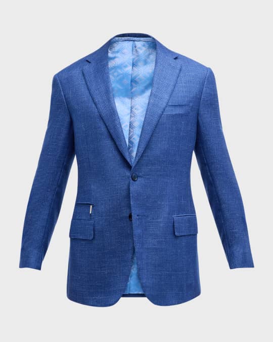 Men's Solid Two-Button Blazer