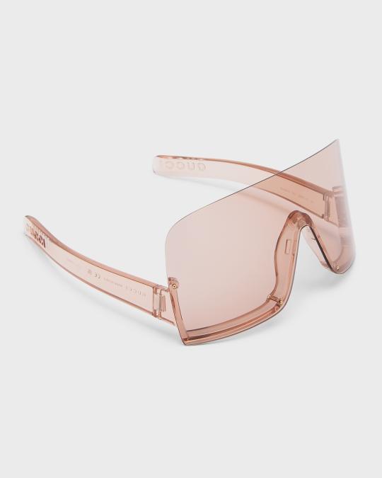 Gucci GG1631S-010 Oversized Shield Sunglasses | Neiman Marcus display picture 3