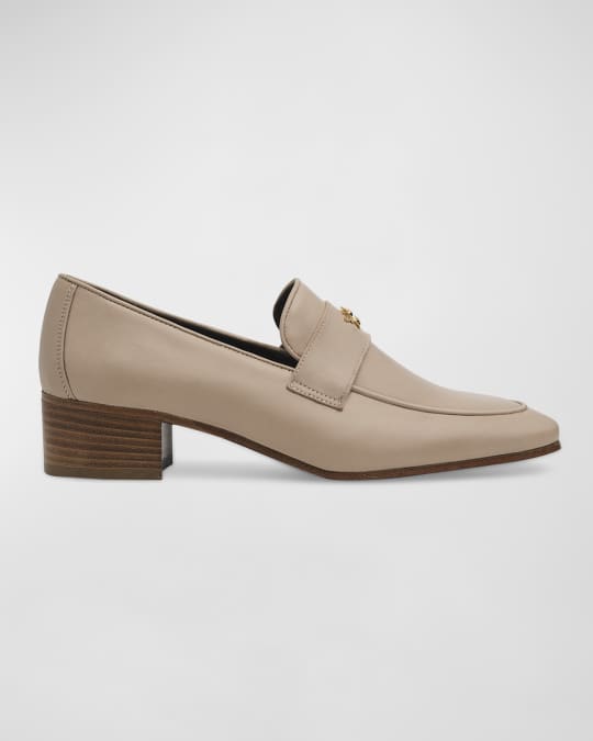 Bougeotte Leather Slip On Heeled Loafers Neiman Marcus