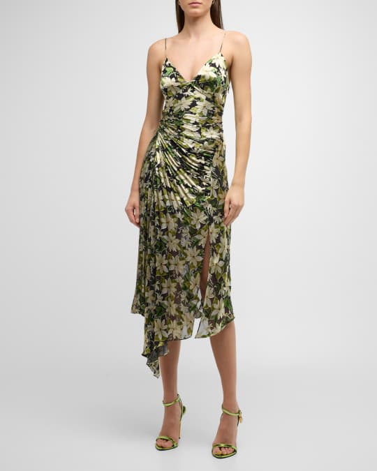 Shawna Side Ruched Asymmetric Slip Dress