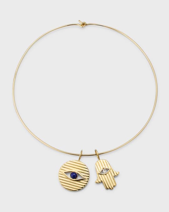 Jennifer Zeuner Artemis Evil Eye Hamsa Choker Necklace Neiman Marcus