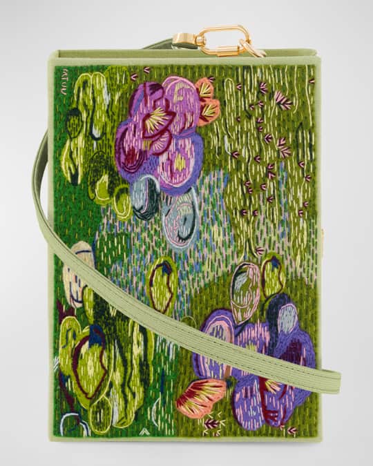 Olympia Le Tan Monet Waterlilies Book Clutch Bag Neiman Marcus