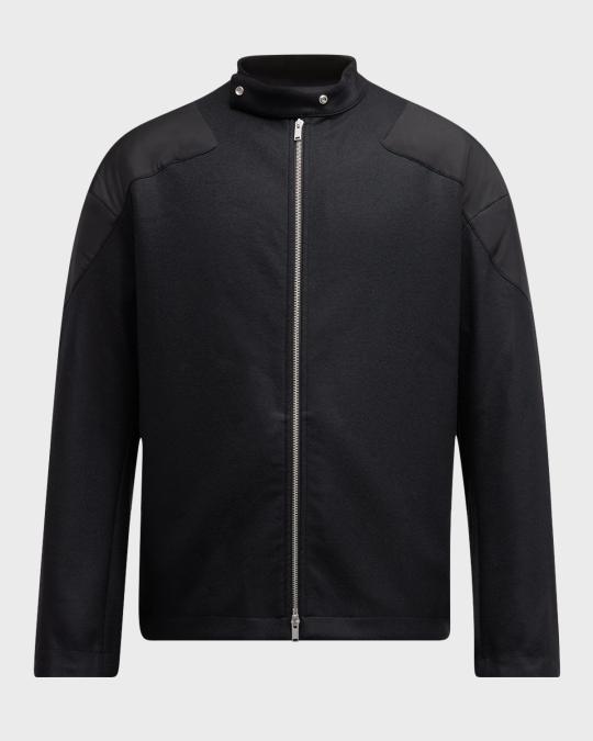 Jil Sander Men's Wool Zip Up Jacket | Neiman Marcus