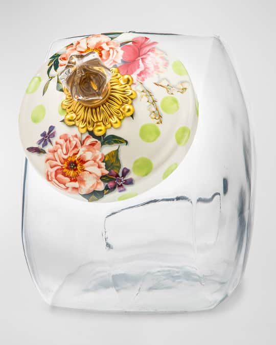 MacKenzie-Childs Cookie Jar with Wildflowers Enamel Lid | Neiman