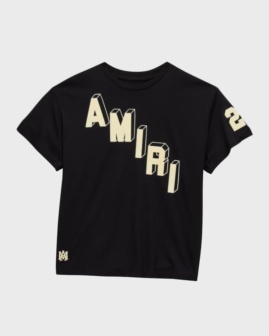 Amiri Boy's Asymmetrical Logo-Print T-Shirt