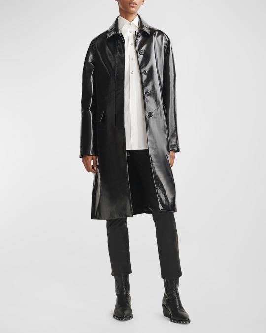 Rag & Bone Glossy Black Leather Piece NWT Rag And Bone Ankle Cut Black/white Lambskin Leather  main image 4