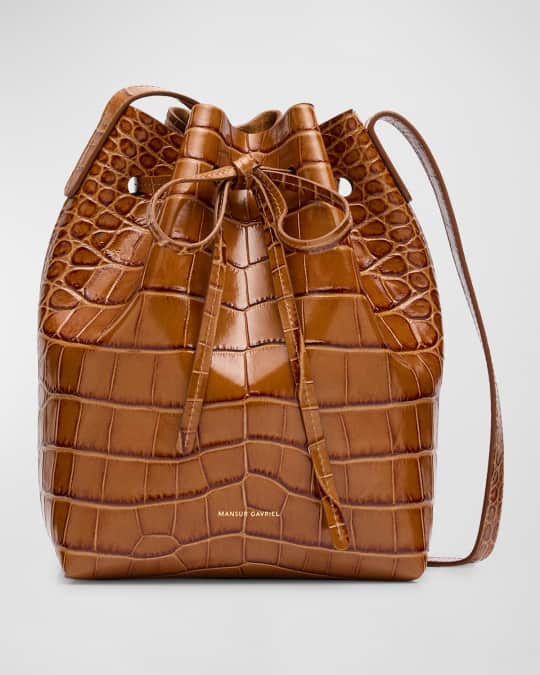 Mini Croc Embossed Bucket Bag