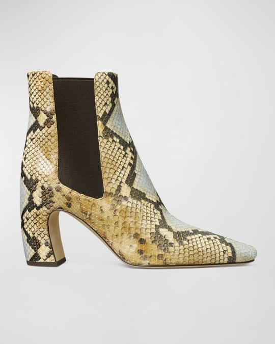 【Tory Burch】 Embossedレザー Chelseaブーツ Tory Burch Banana Embossed Chelsea Ankle Boots | Neiman Marcus