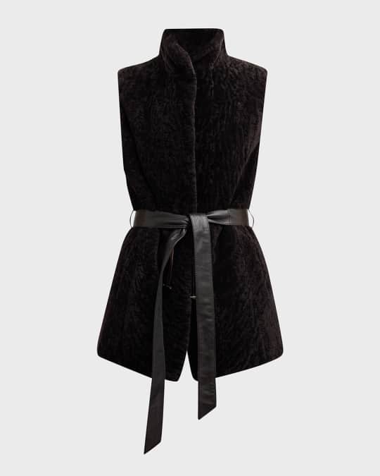 Reversible Lamb Shearling Taffeta Vest