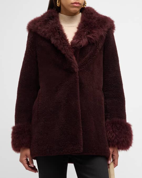 Gorski Cashmere Goat Fur Parka Jacket With Cashmere Goat Hood Trim