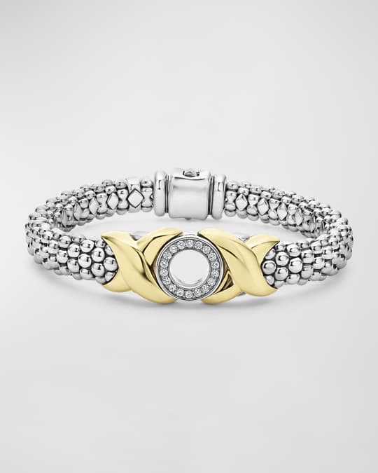 LAGOS Sterling Silver and 18K Gold Embrace XOX Diamond Rope