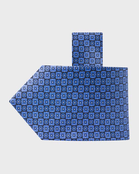 Men's Silk Medallion-Print Tie