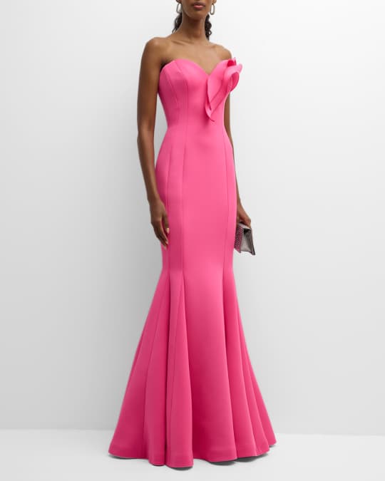 Jovani Strapless Ruffle Trim Sweetheart Mermaid Gown Neiman Marcus