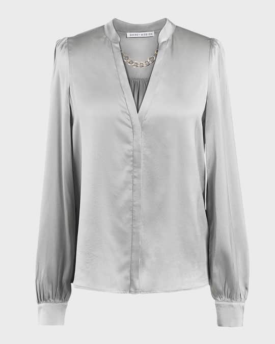 Vivi Silk Removable Chain Blouse