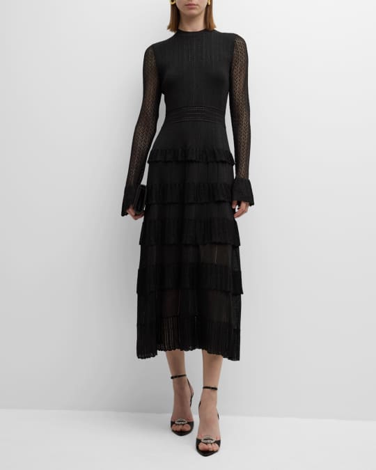 Piper Knit Maxi Dress with Tiered Ruffle Detail