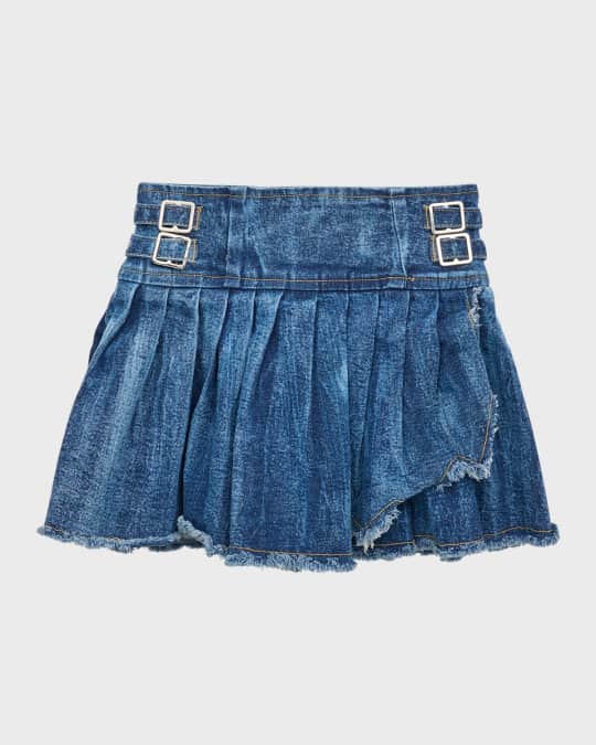 Pleated denim on sale skirt xl
