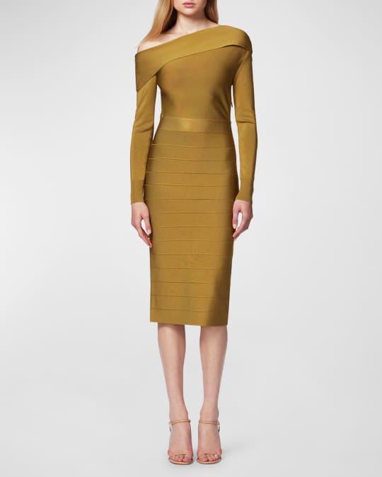 Bandage midi dress long sleeve outlet