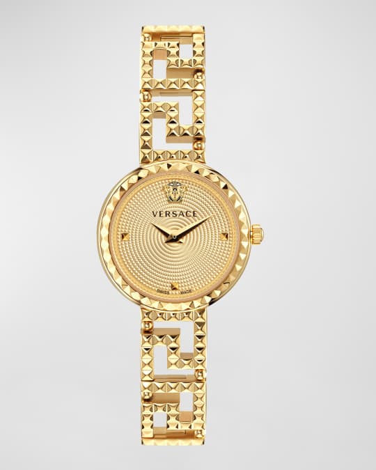 28mm Greca Goddess Watch with Bracelet Strap, Gold Plated
