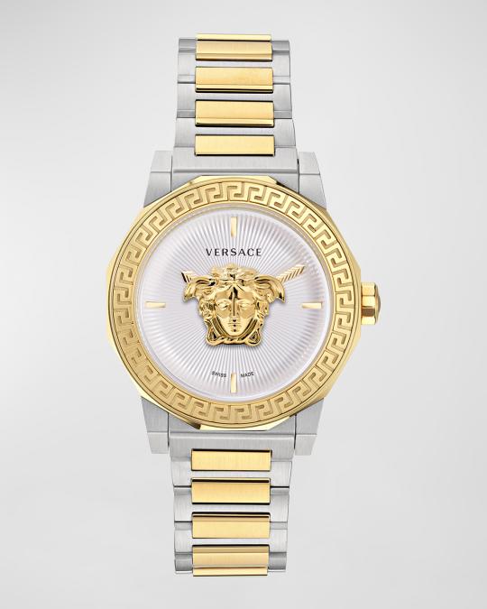 Versace 38mm Medusa Deco Watch with Bracelet Strap, Two Tone 