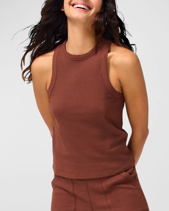 Terez Cafe Rib Racerback Tank Top | Neiman Marcus
