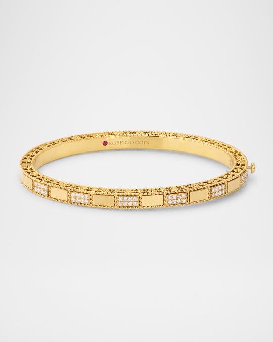 Roberto Coin 18K Yellow Gold Diamond Mosaic Bangle | Neiman Marcus