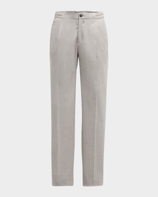 Men's Wool Stretch Pleated Trousers