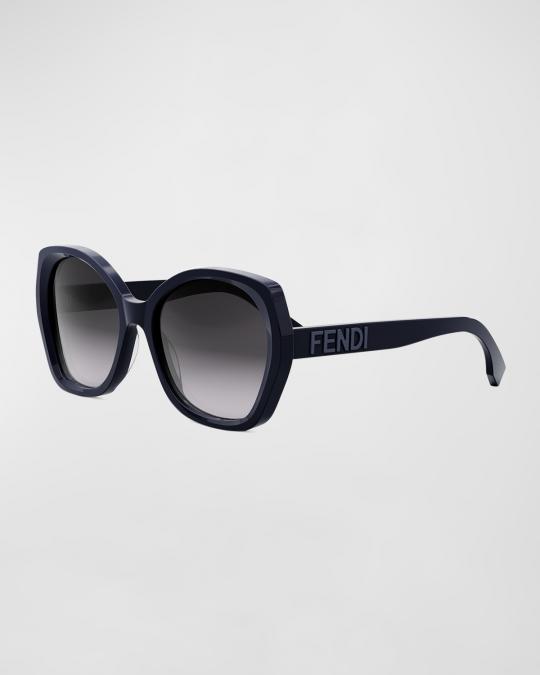Fendi Lettering Acetate Butterfly Sunglasses | Neiman Marcus display picture 1
