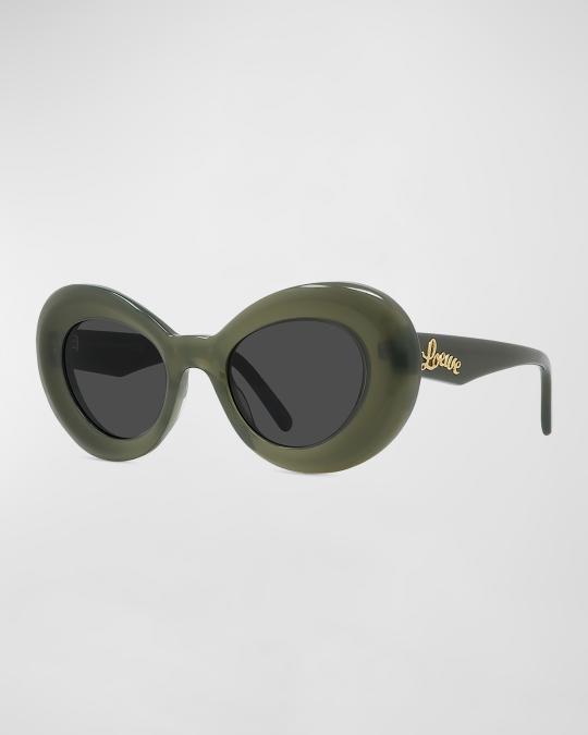 Curvy Logo Round Acetate Sunglasses Loewe Curvy Logo Acetate Round Sunglasses - Bergdorf Goodman main image 3