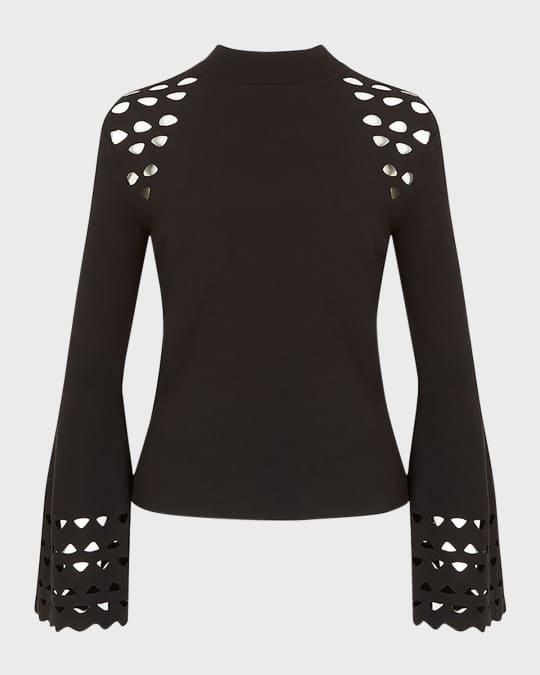 Alison Cutout Mock-Neck Pullover