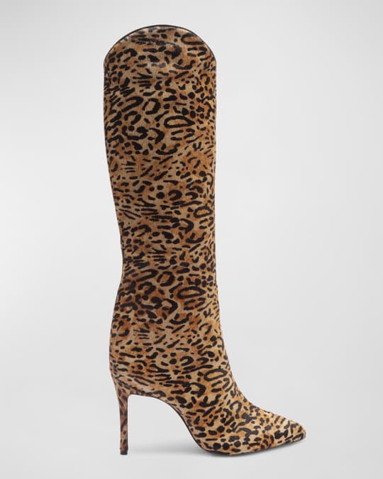 Schutz Maryana Leopard Stiletto Knee Boots Neiman Marcus
