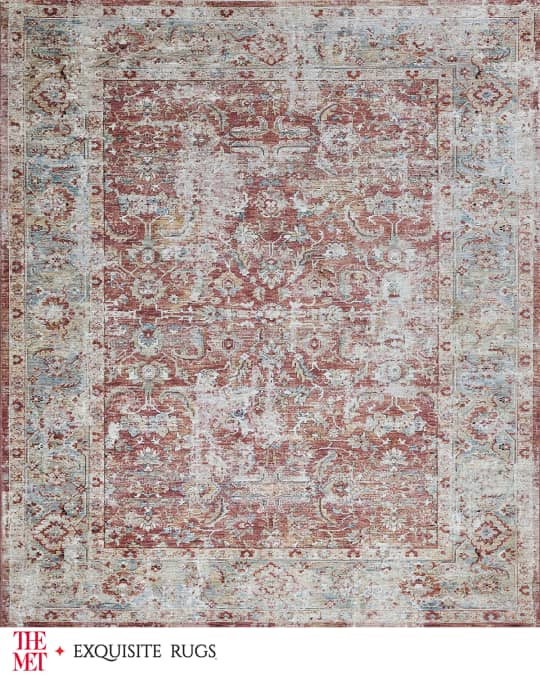 Antique Loom Rust & Blue Rug, 9' x 12'