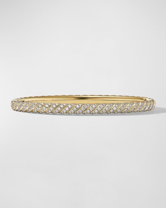 David Yurman Sculpted Cable Bracelet with Diamonds in 18K Gold