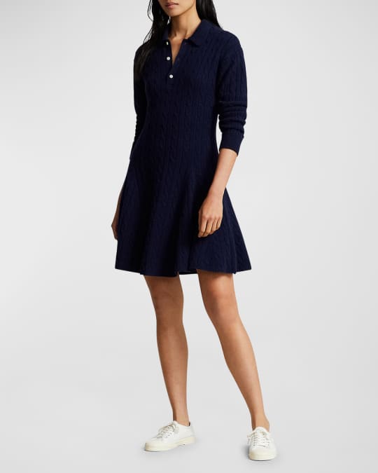 Polo Ralph Lauren Cable-Knit Wool-Cashmere Sweater Dress