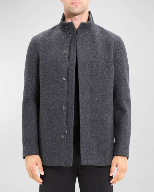 Theory Men s Clarence Coat in Rush Herringbone Neiman Marcus