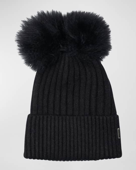 Double Toscana Lamb Pom Knit Beanie
