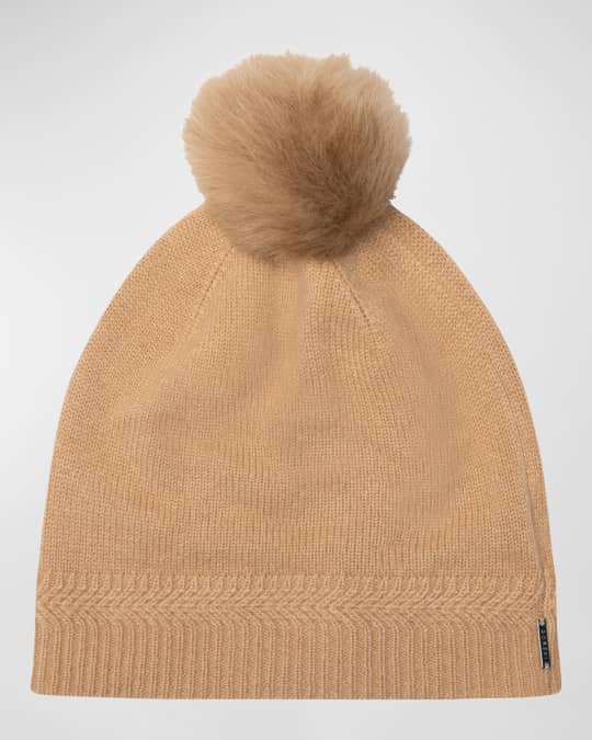 Knit Cashmere Toscana Lamb Pom Beanie