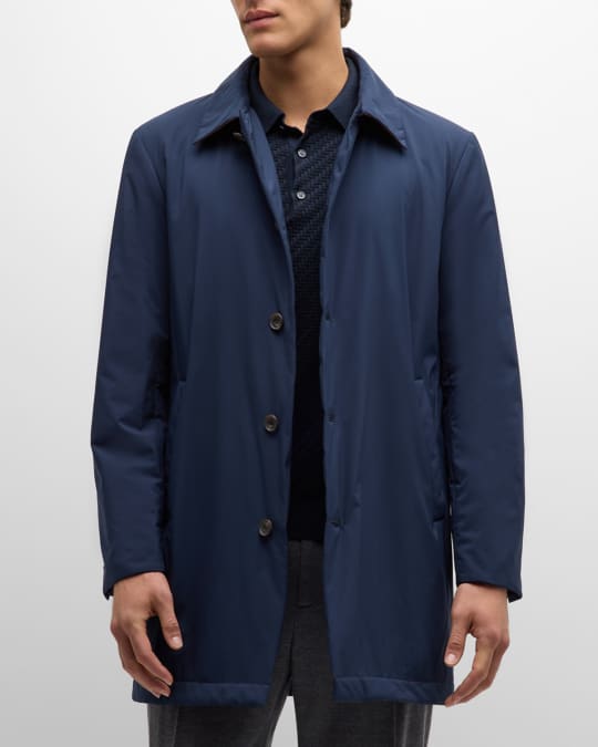 Corneliani Men's Tech Overcoat with Detachable Bib | Neiman Marcus