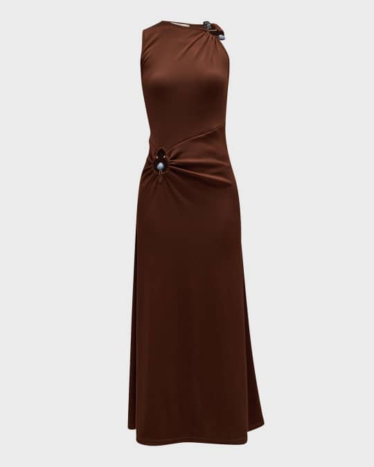 christopher esber brown dress Brown Draped Mini Dress - Christopher Esber - Women main image 1