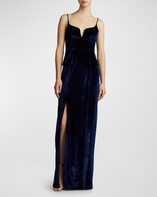blue dress for baby girl Women's Mrs. Showstopper Velvet Bodycon Mini Dress - Navy Blue in Size Medium main image 1