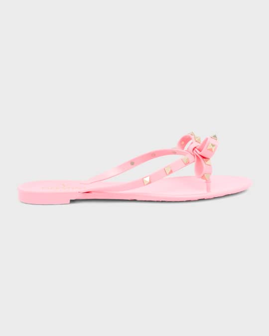 Valentino garavani rockstud pvc flat thong sandals 2025