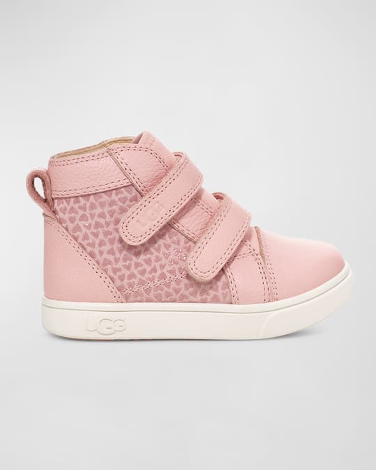 UGG Girl s Rennon II Gel Hearts Leather High Top Sneakers Baby Toddlers Neiman Marcus