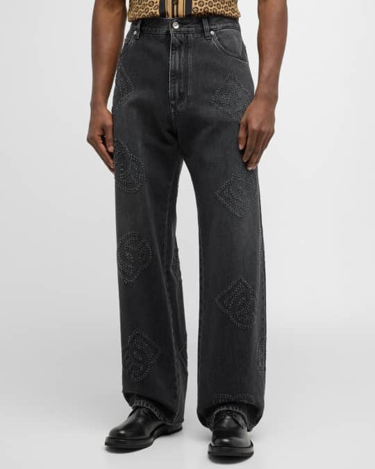 Dolce&Gabbana Men's DG Distressed Baggy Jeans Neiman Marcus
