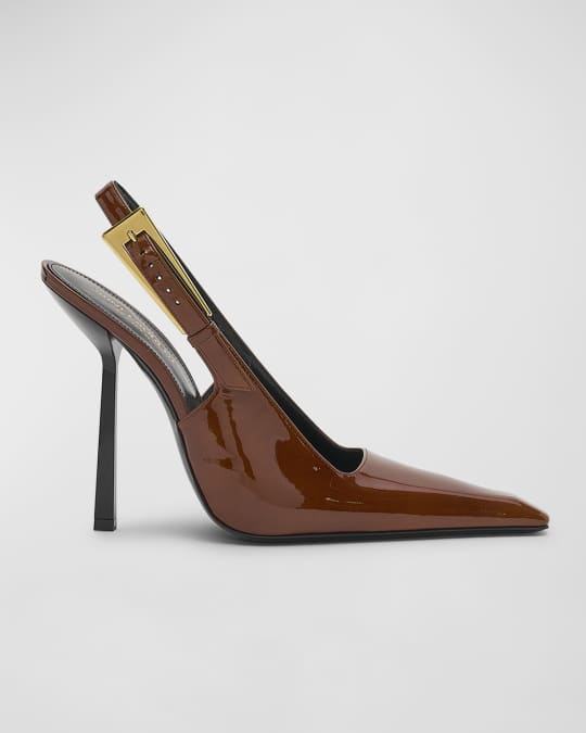 Saint Laurent Lee Patent Slingback Pumps | Neiman Marcus