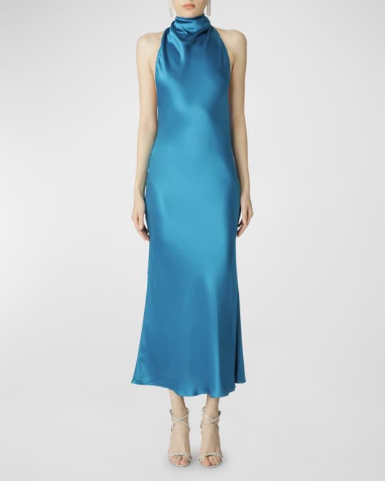 scanlan theodore silk print halter dress Scanlan Theodore Silk Harrow Print Dress – Plus One Dress Hire main image 0