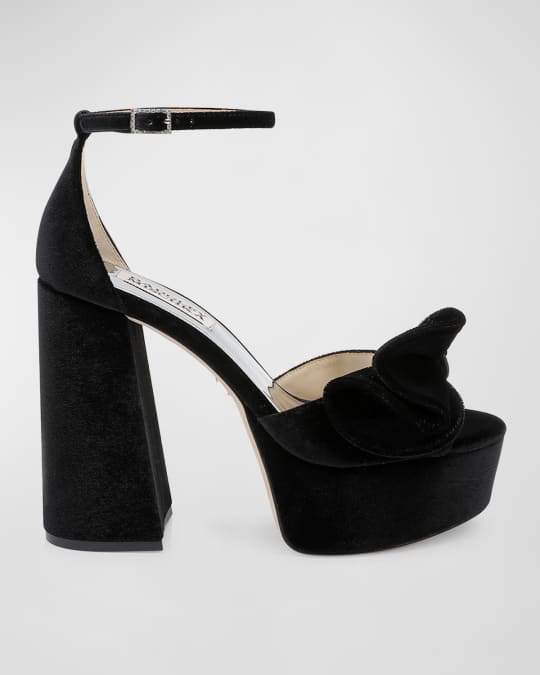 Badgley Mischka Zoelle Velvet Ankle Strap Platform Sandals