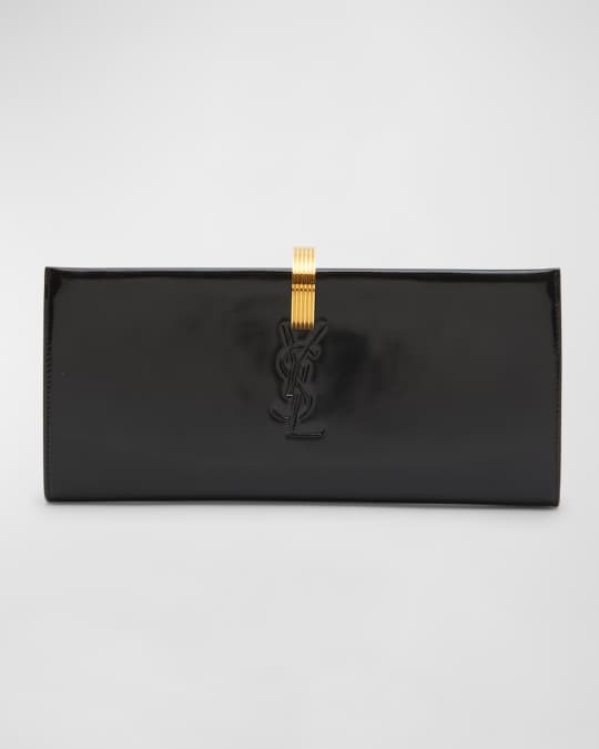 Saint Laurent YSL Embossed Ring Closure Evening Clutch Bag