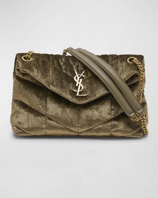 【Saint Laurent】YSL PW MBAG VELVET CALF◆8197582ZA0W SAINT LAURENT Crushed Velvet Quilted Small Loulou Puffer