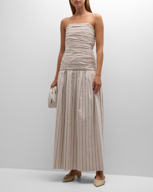 Anna Quan Isadora Striped Drop Waist Maxi Dress | Neiman Marcus