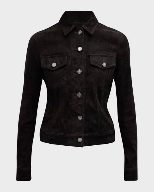 Donna Suede Trucker Jacket